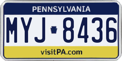 PA license plate MYJ8436