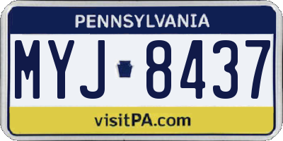 PA license plate MYJ8437