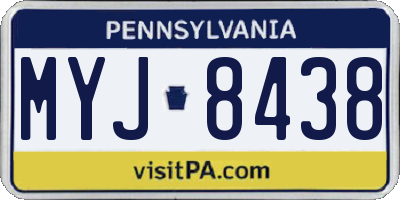 PA license plate MYJ8438