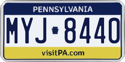 PA license plate MYJ8440
