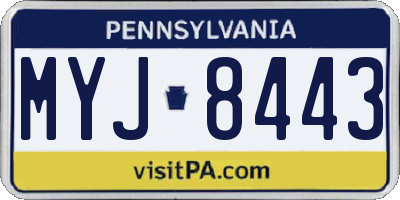 PA license plate MYJ8443