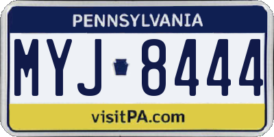 PA license plate MYJ8444