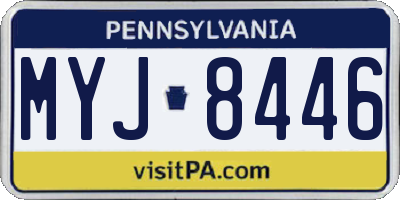 PA license plate MYJ8446