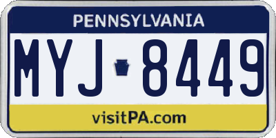 PA license plate MYJ8449