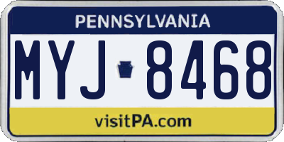 PA license plate MYJ8468
