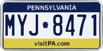 PA license plate MYJ8471