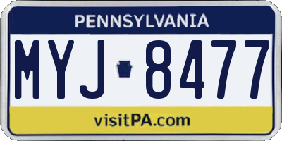 PA license plate MYJ8477