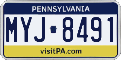 PA license plate MYJ8491