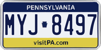 PA license plate MYJ8497