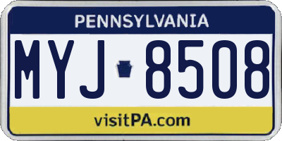 PA license plate MYJ8508