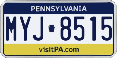 PA license plate MYJ8515