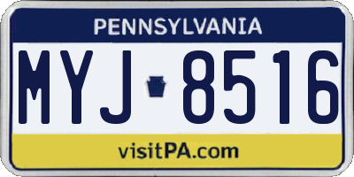 PA license plate MYJ8516