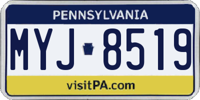 PA license plate MYJ8519