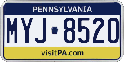 PA license plate MYJ8520