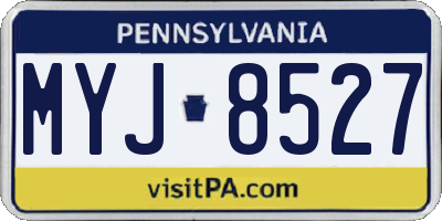PA license plate MYJ8527