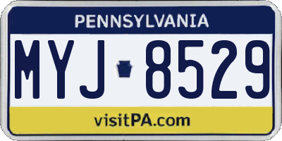 PA license plate MYJ8529