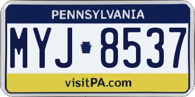 PA license plate MYJ8537