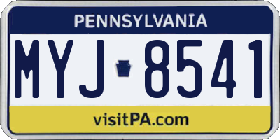 PA license plate MYJ8541