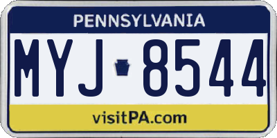 PA license plate MYJ8544