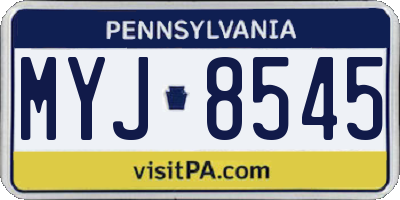 PA license plate MYJ8545