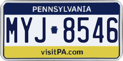 PA license plate MYJ8546