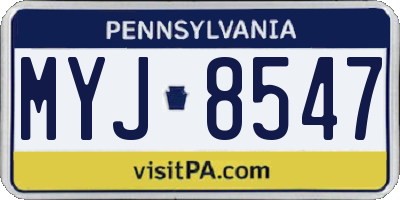 PA license plate MYJ8547
