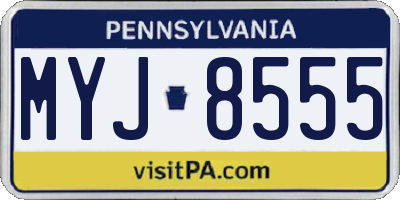 PA license plate MYJ8555
