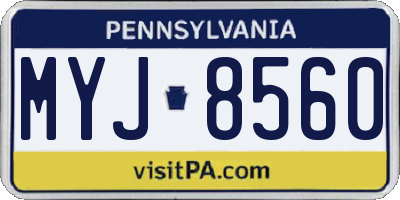 PA license plate MYJ8560