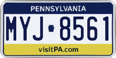 PA license plate MYJ8561