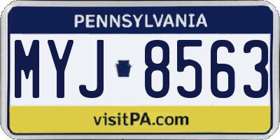 PA license plate MYJ8563