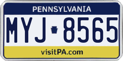 PA license plate MYJ8565