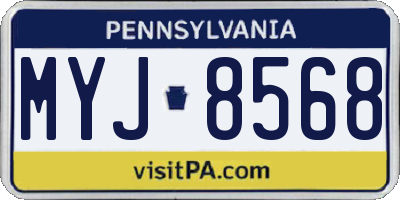 PA license plate MYJ8568