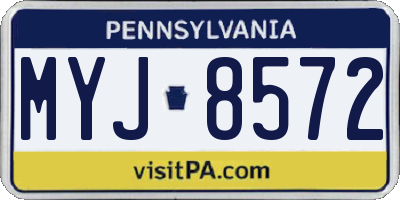 PA license plate MYJ8572