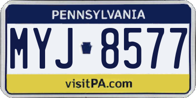 PA license plate MYJ8577