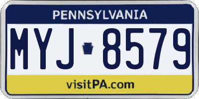 PA license plate MYJ8579