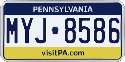 PA license plate MYJ8586