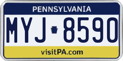 PA license plate MYJ8590