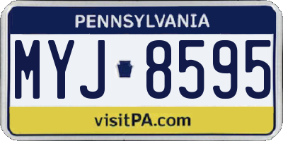 PA license plate MYJ8595
