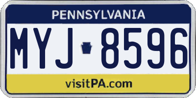 PA license plate MYJ8596