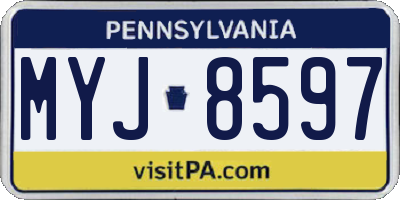 PA license plate MYJ8597
