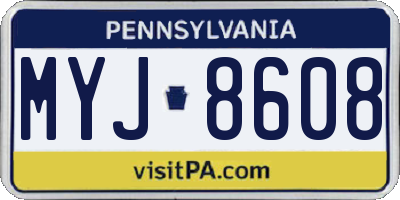 PA license plate MYJ8608