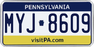 PA license plate MYJ8609