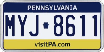 PA license plate MYJ8611