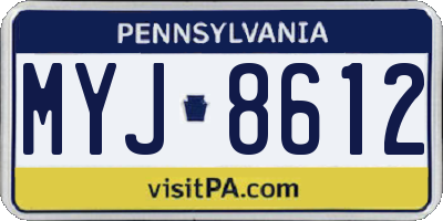 PA license plate MYJ8612