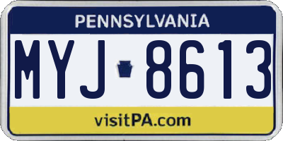 PA license plate MYJ8613
