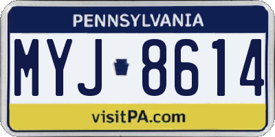 PA license plate MYJ8614