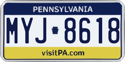PA license plate MYJ8618