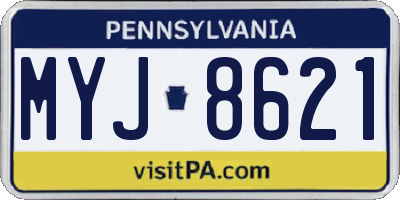 PA license plate MYJ8621