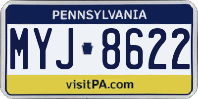 PA license plate MYJ8622