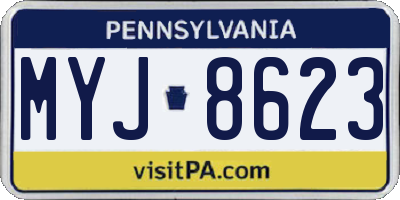 PA license plate MYJ8623